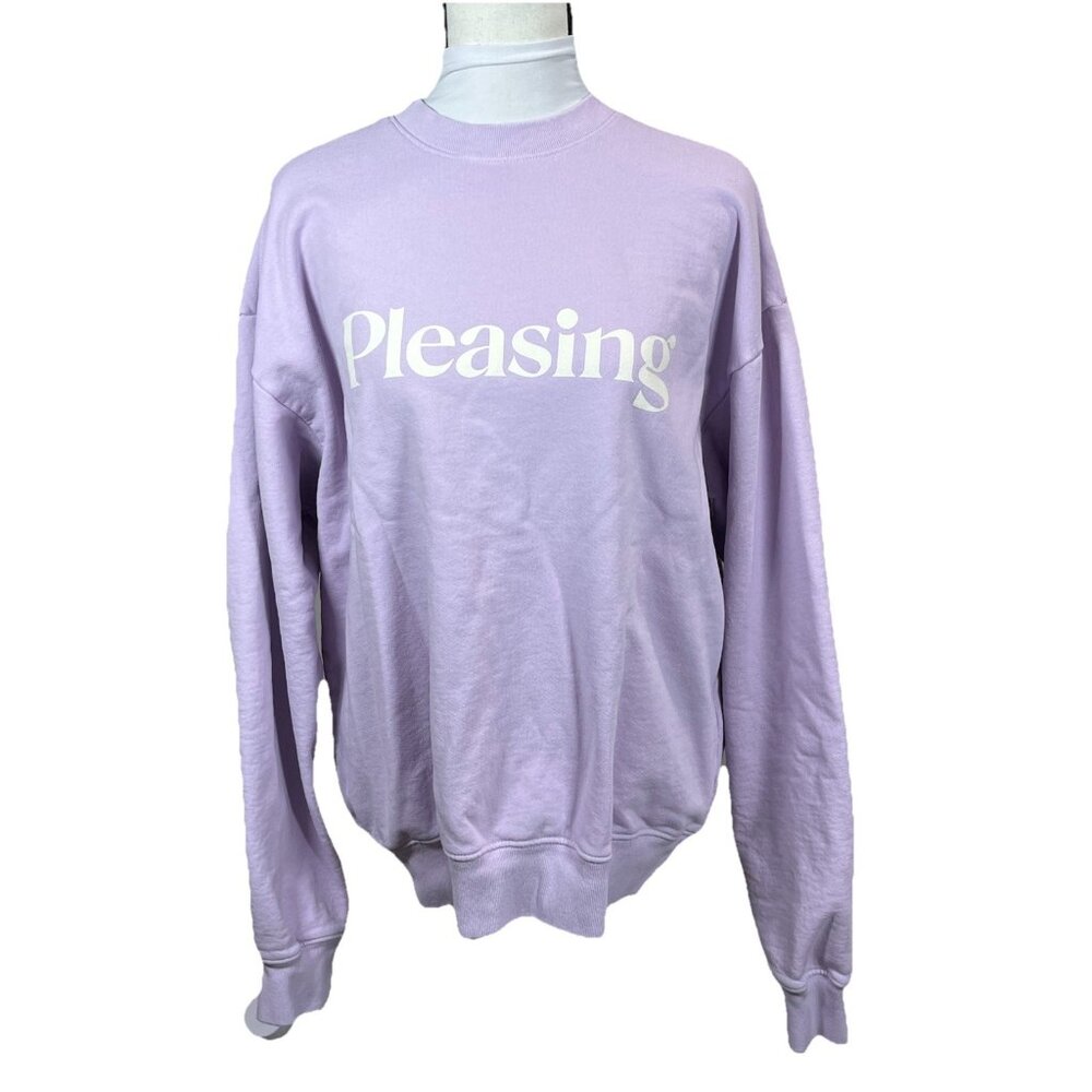Pleasing Crewneck Sweatshirt Purple Organic Cotton Mix USA Woman’s Large